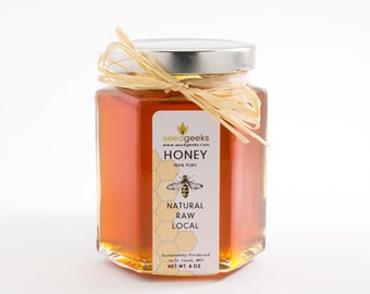 Raw Wildflower Honey, 8oz - Raw Honey, Natural Honey, Farm To Table, Pure Honey, Honey Bee, Fall Harvest