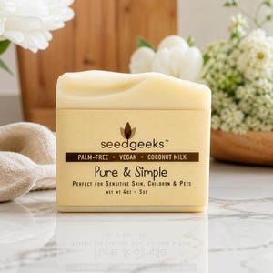 Pure & Simple Unscented Soap - Handmade, All Natural, Coconut Milk, Shea Butter, Vegan, Cold Process image 1