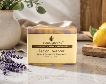 Lemon Lavender Soap - Handcrafterd, All Natural, Vegan, Handmade, Palm-Free, Cold Process