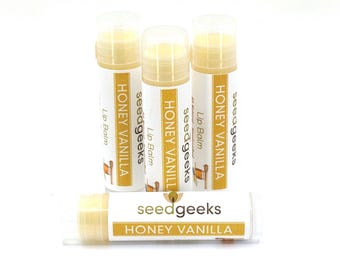 Honey Vanilla  Lip Balm - Natural Chapstick, Lip Gloss, Flavored, Beeswax, Organic