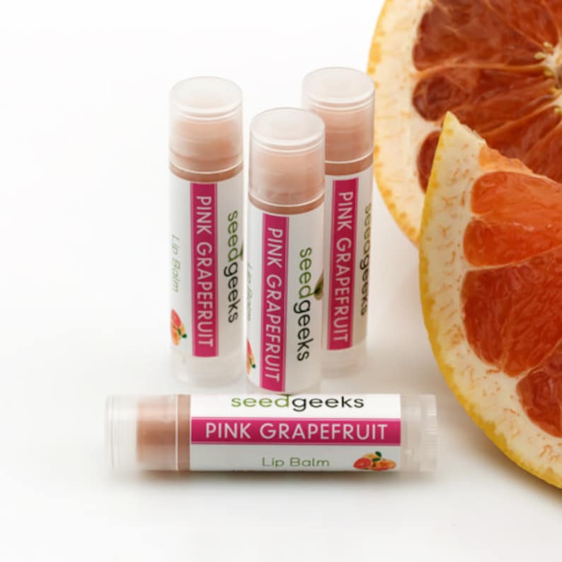 Pink Grapefruit Lip Balm Natural Lip Balm, Chapstick, Lip Gloss, Flavored Lip Balm, Beeswax Lip Balm, Organic Lip Balm image 1