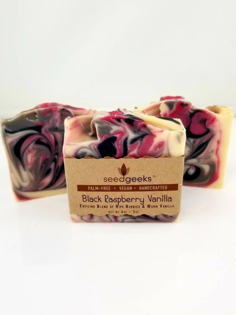 Black Raspberry Vanilla Soap  Vegan Soap Homemade Soap image 1