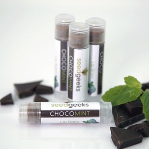 Chocolate Mint Lip Balm - Natural Lip Balm, Chapstick, Lip Gloss, Flavored Lip Balm, Beeswax Lip Balm, Organic Lip Balm