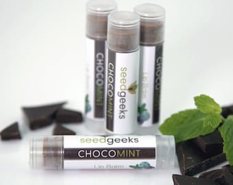 Chocolate Mint Lip Balm - Natural Lip Balm, Chapstick, Lip Gloss, Flavored Lip Balm, Beeswax Lip Balm, Organic Lip Balm