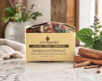 Sandalwood Patchouli Soap - Handcrafted, All Natural, Handmade, Vegan, Woodsy, Palm Free, Cold Process