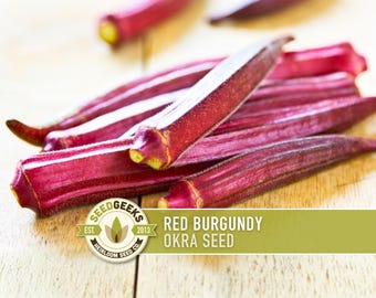 Red Burgundy Okra Heirloom Seeds