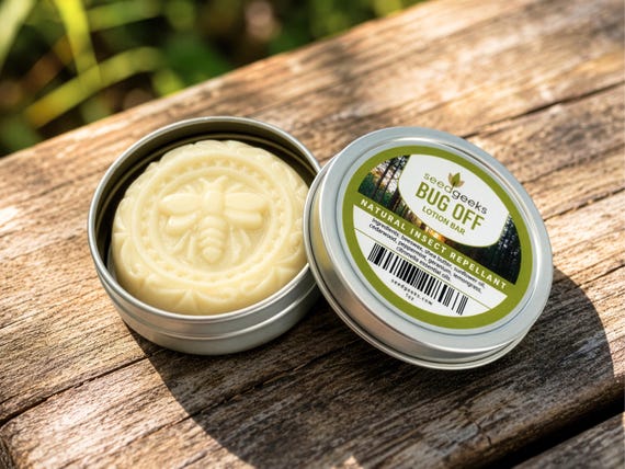 Bug Off Lotion Bar | Natural Insect Mosquito Repellent, Citronella | Travel, Camping, Hiking, Bug Spray