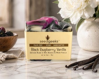 Black Raspberry Vanilla Soap | Handmade, Cold Process, Palm-Free, All Natural, Vegan, Fruity Summer Scent