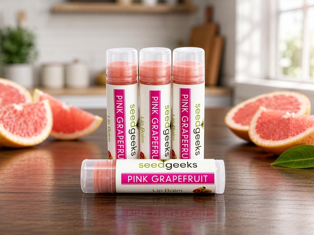 Pink Grapefruit Lip Balm - Natural Chapstick, Lip Gloss, Flavored