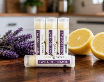 Lavender Lemon  Lip Balm - Natural Chapstick, Lip Gloss, Flavored, Beeswax, Organic