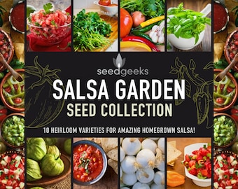 Salsa Garden Seed Collection - 10 Delicious Heirloom Varieties For Amazing Homegrown Salsa, Open Pollinated, Non-GMO