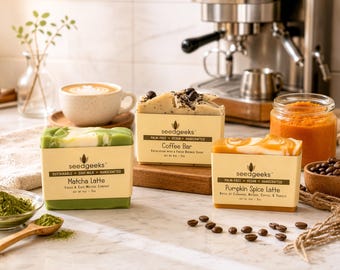 Cozy Cafe Soap Collection | Choose Your Scent, Coffee Shop Soap Bundle, Chai, Cocoa, Matcha