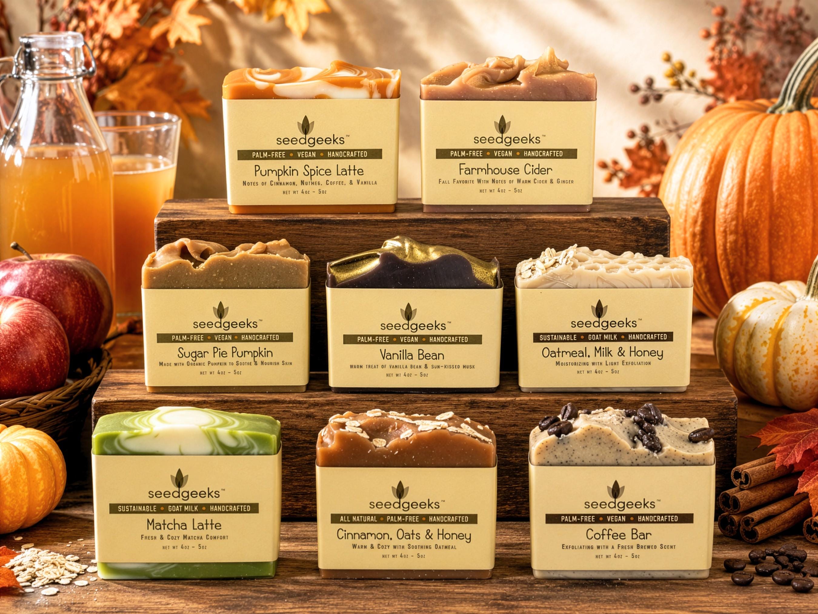 Fall Soap Collection | Choose Your Scent, Cozy Handmade Soap Bars, Bundle, Pumpkin, Chai