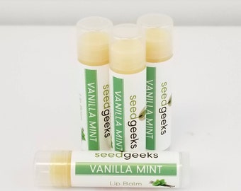 Vanilla Mint Lip Balm - Natural Lip Balm, Chapstick, Lip Gloss, Flavored Lip Balm, Beeswax Lip Balm, Organic Lip Balm