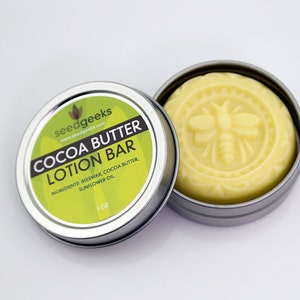 Cocoa Butter Chocolate Lotion Bar - Solid Lotion Bar, Body Butter Bar, with Cocoa Butter, Beeswax, & Sunflower Oil