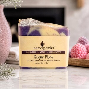 Sugar Plum Handmade Soap - Vegan, Natural, Cold Process, Holiday Soap, Fruity Notes, Palm-Free