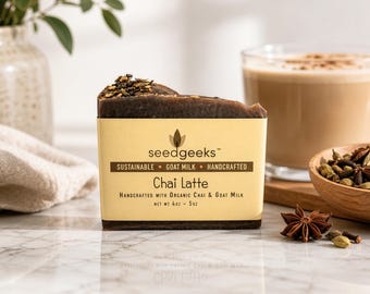 Chai Tea Goat Milk Soap | Handmade, Natural, Cold Process, Cozy Hygge-Inspired, Sensitive Skin, Palm-Free