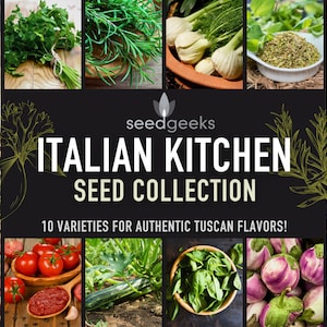 Italian Kitchen Seed Collection - 10 Hand-Selected Heirloom Seed Packets Great for Italian Cuisine, Gardener Gift, Stocking Stuffer, Non-GMO