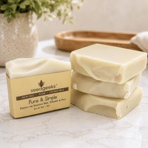 Pure & Simple Unscented Soap - Handmade, All Natural, Coconut Milk, Shea Butter, Vegan, Cold Process image 7