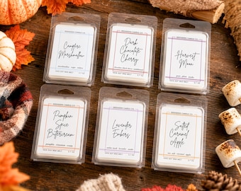 Fall Soy Wax Melts | 2.7oz Strong Scented, Autumn, Pumpkin Spice, Marshmallow, Coffee, Vanilla, Apple