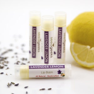 Lavender Lemon  Lip Balm - Natural Lip Balm, Chapstick, Lip Gloss, Flavored Lip Balm, Beeswax Lip Balm, Organic Lip Balm