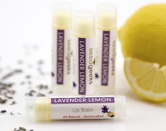 Lavender Lemon  Lip Balm - Natural Lip Balm, Chapstick, Lip Gloss, Flavored Lip Balm, Beeswax Lip Balm, Organic Lip Balm