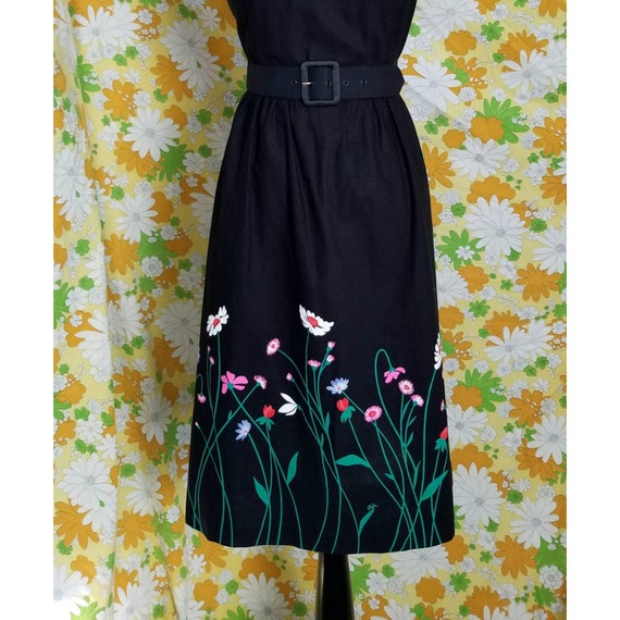 1970s Malia Floral Dress | Black Dress | Malia | … - image 3