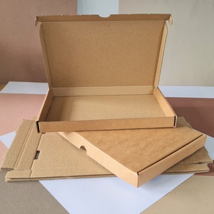 A5/C5 Postal Box - Brown Cardboard - Mailing Large Letter Size for Letterbox - 225 x 160 x 20 mm - Small Slim Mailer Boxes - Gift Cartons