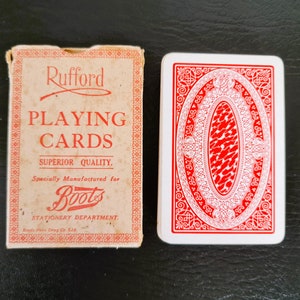 ヴィンテージ ラフォードブーツ トランプ - レッドバック - カードパック - ジョーカー付きボックス入りコンプリートデッキ - 1930 年代英国製