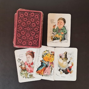 vintage Little Jack Horner Snap Card Game - De la Rue - Anciennes comptines à jouer aux cartes - Un manquant - Sans boîte - 1890 - oeuvre d'art