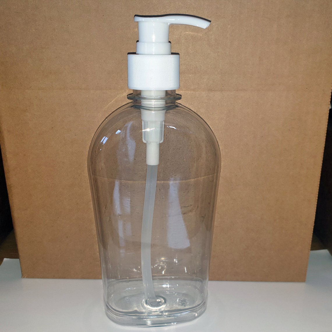 Empty 400ml Clear Oval Plastic Bottle with White Lotion Pump Etsy