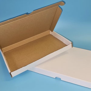 10 x A5/C5 Postal Boxes - White Cardboard - Mailing Large Letter Letterbox Size - 225 x 160 x 20 mm - Small Slim Mailer Box - Gift Cartons