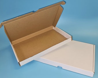 10 x A5/C5 Postal Boxes - White Cardboard - Mailing Large Letter Letterbox Size - 225 x 160 x 20 mm - Small Slim Mailer Box - Gift Cartons