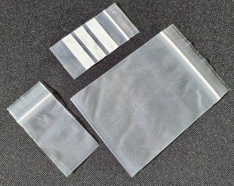Grip Seal Bags Clear Resealable - Various Sizes - Plain/Write on Panels - CLEARANCE - 1.5" x 2.5"/2.25" x 3"/3.5" x 4.5"/5" x 7.5"/6" x 9"