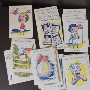 Vintage Cow & Gate Smiler Snap Card Game - Première édition - Mettant en vedette les bébés Quads - 1935 - En boîte - Jeu de cartes - Ensemble complet
