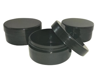 50ml Black Plastic Jar - Cosmetic Cream Pots - Empty Travel Containers - Screw Lid - Refillable