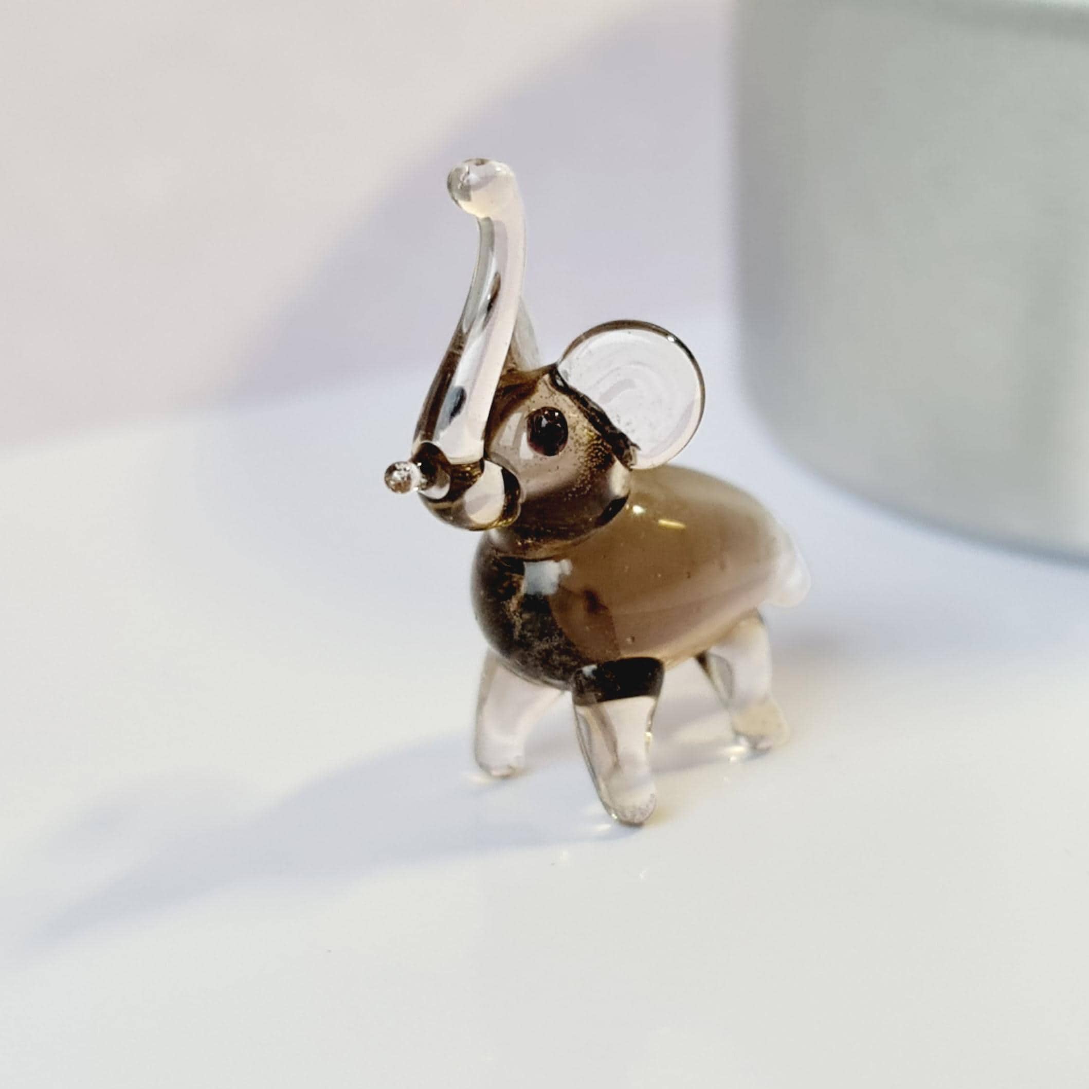 ミニ1インチガラスゾウ - かわいい小さな手作りガラス動物