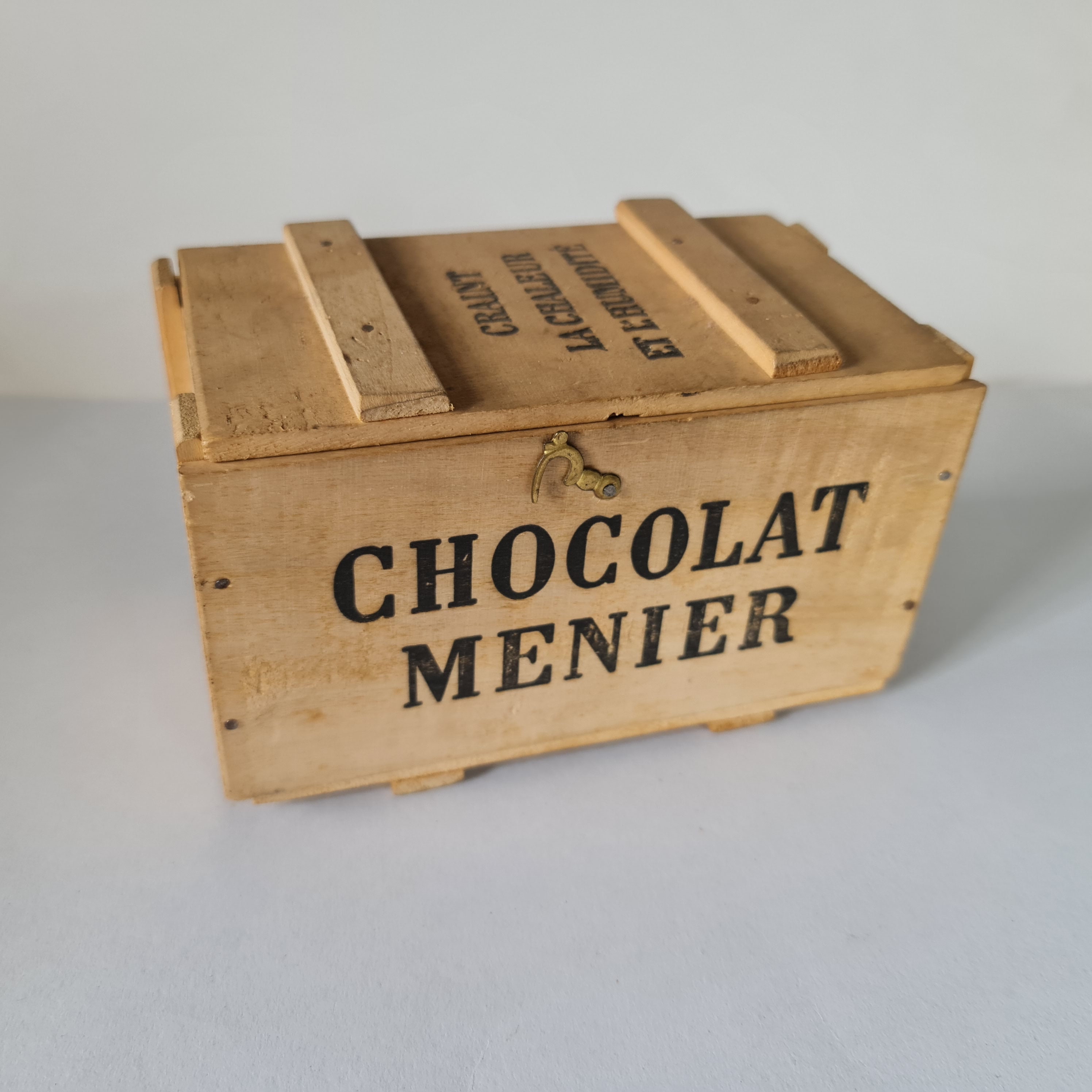 Vintage Mini Chocolat Menier Crate - Miniature Empty French Wooden
