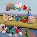 Mini One Inch Glass Animals - Cute Little Handmade Miniature Figurines - Gifts/Craft Projects/Cake Toppers - Small Novelty Figure Trinket