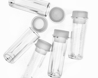 1ml Mini Clear Plastic Tubes  - Empty Bead/Beading/Glitter/Gems/Paint/Sample/Art/Craft Storage Vials - 1g Bottles - Push on Cap - Flat Base