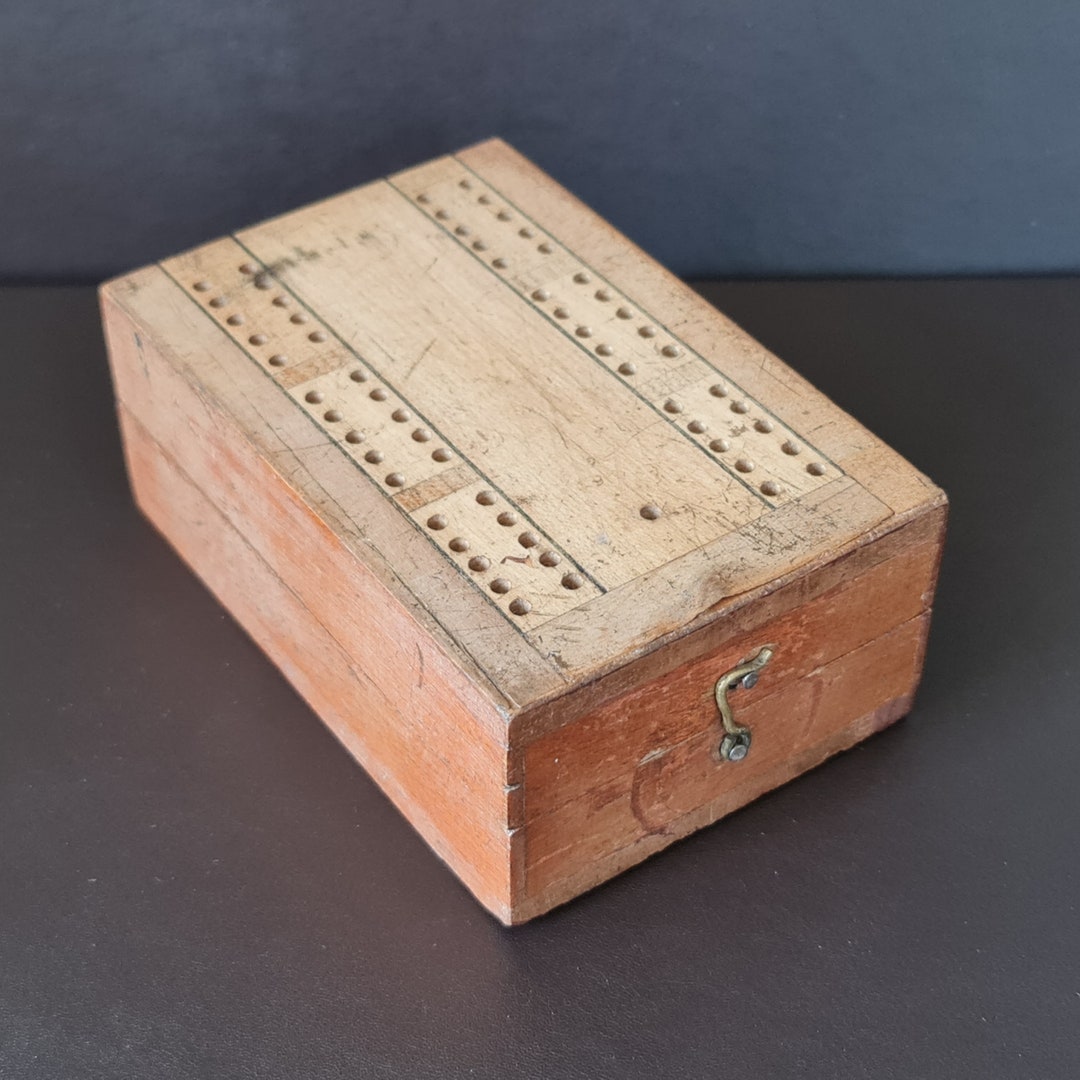 Vintage Folding Wooden Cribbage Board Handmade Wood Box - Etsy