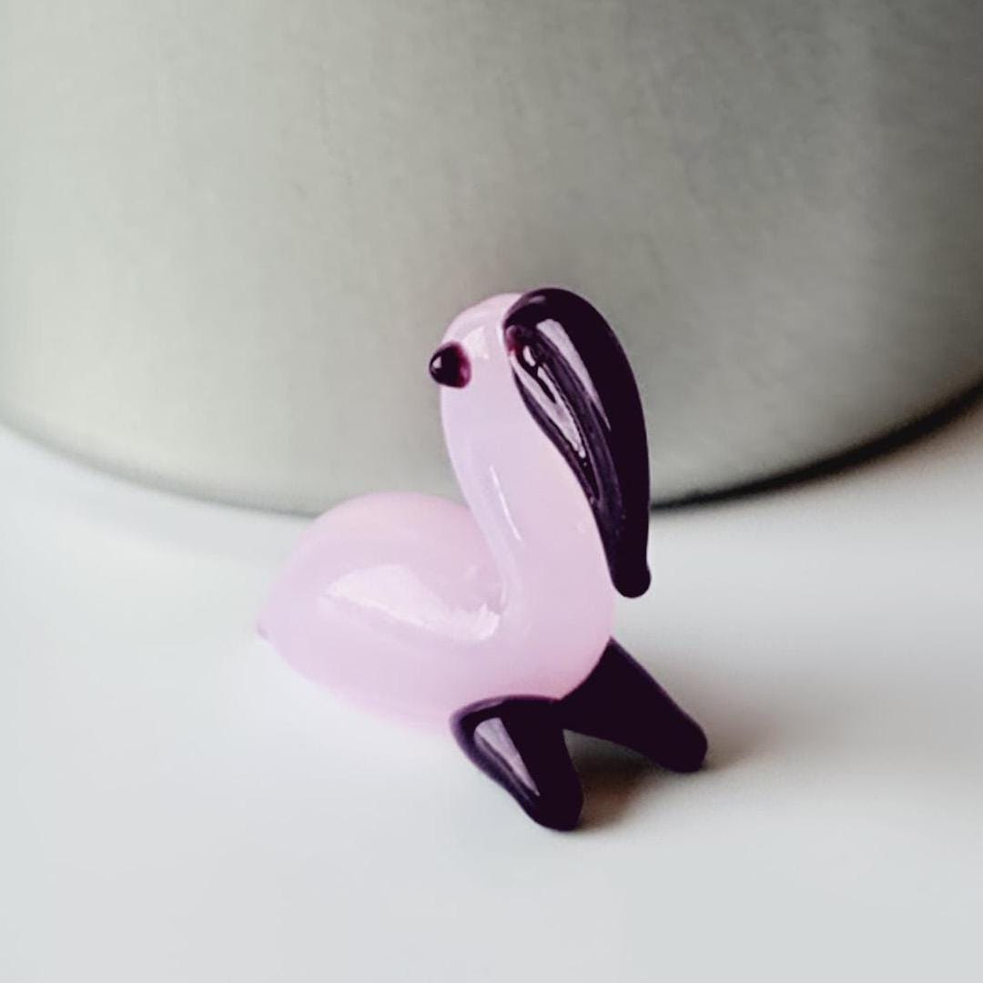 Mini Flamingo Mini One Inch Pink Glass Flamingo - Cute Little Handmade Glass Bird ...