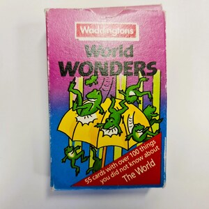 Jeu de cartes vintage World Wonders - Waddingtons - 100 choses que vous ne saviez pas sur le monde - 1989 - jeu de cartes - jeu complet en boîte