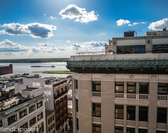 Sunset Downtown Historic Memphis TN - Arkansas, Mississippi River, Mud Island - Large Print, Photography, Pic, Modern Picture, Fine Art