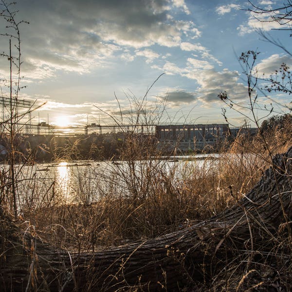 Sunset on Lake Wylie Water Dam Catawba River- Ft Mill, SC - Print, Photograph, pic, large picture, fine art -rustic home decor