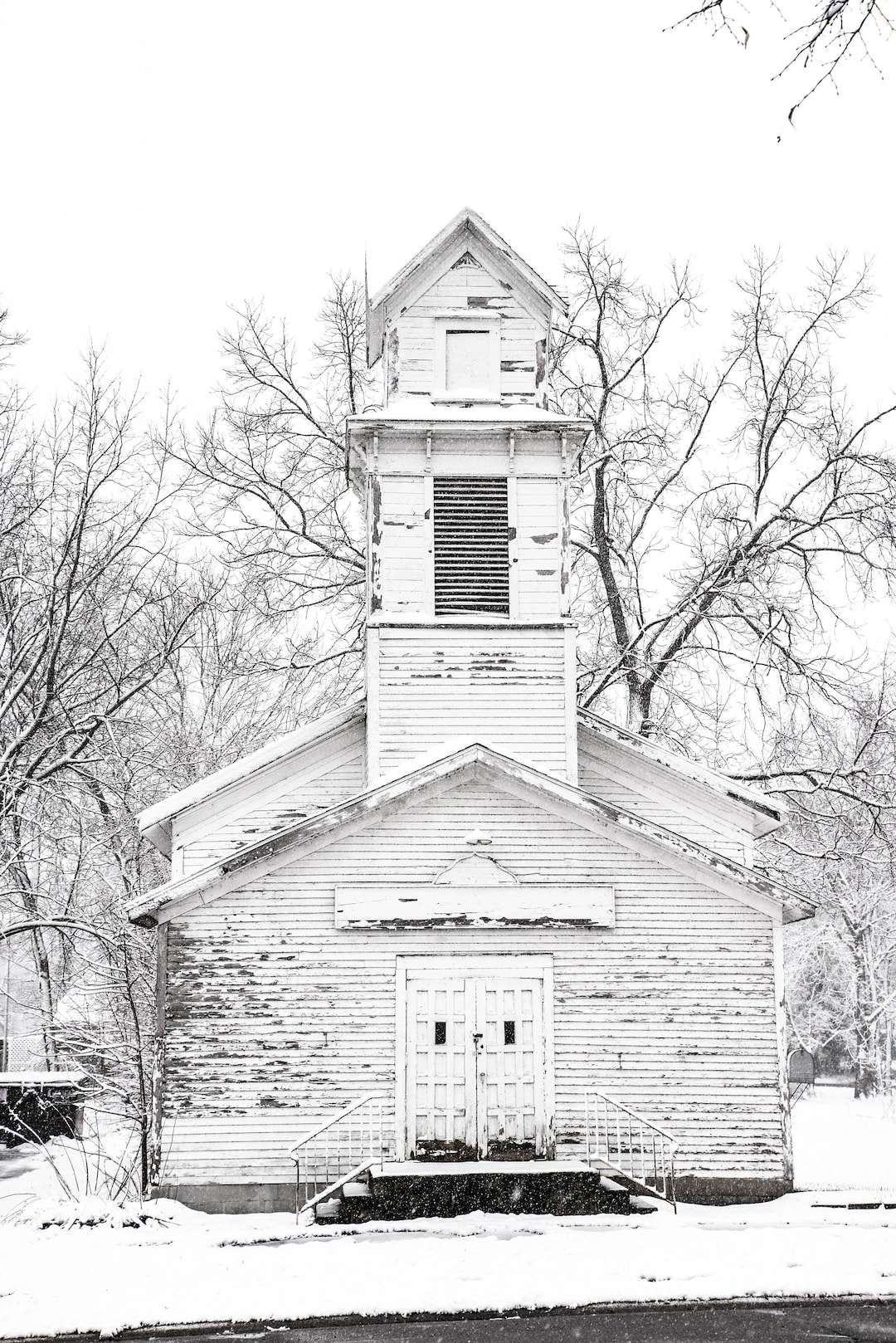 Abandoned Church Building Covered in Snow - Portland Mi - Print ...