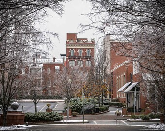 Snowy Historic Downtown Rock Hill, SC - York County - print, photograph, pic, Large picture, fine art - free shipping