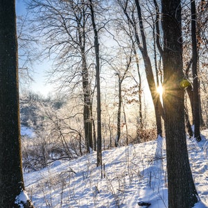 Winter Sunrise over the Looking Glass River - Portland, MI - large print, photograph, pic, picture, fine art - free shipping