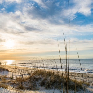 Sunrise over Ocean Isle Beach, NC - Atlantic Ocean -  Large Print, Photograph, pic, picture, fine art - rustic home decor Free Shipping