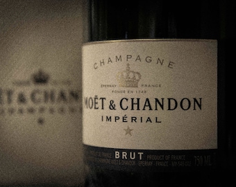 Moet & Chandon Imperial Brut French Champagne picture - large print, photograph, pic, picture, fine art - modern rustic kitchen  home decor